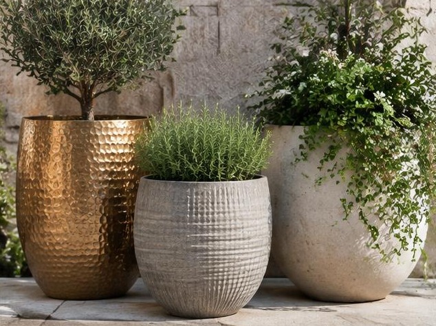 Textured designer planters